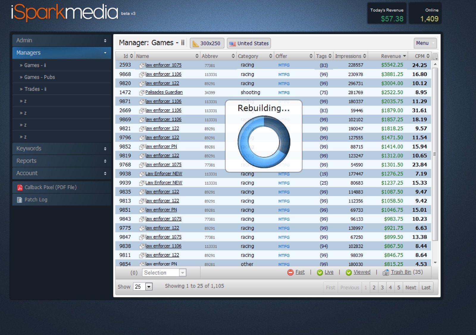 iSparkMedia / Advertising Platform, screenshot 2
