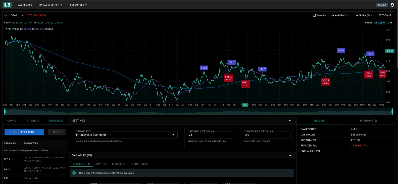 Automated Trading Platform, screenshot 1